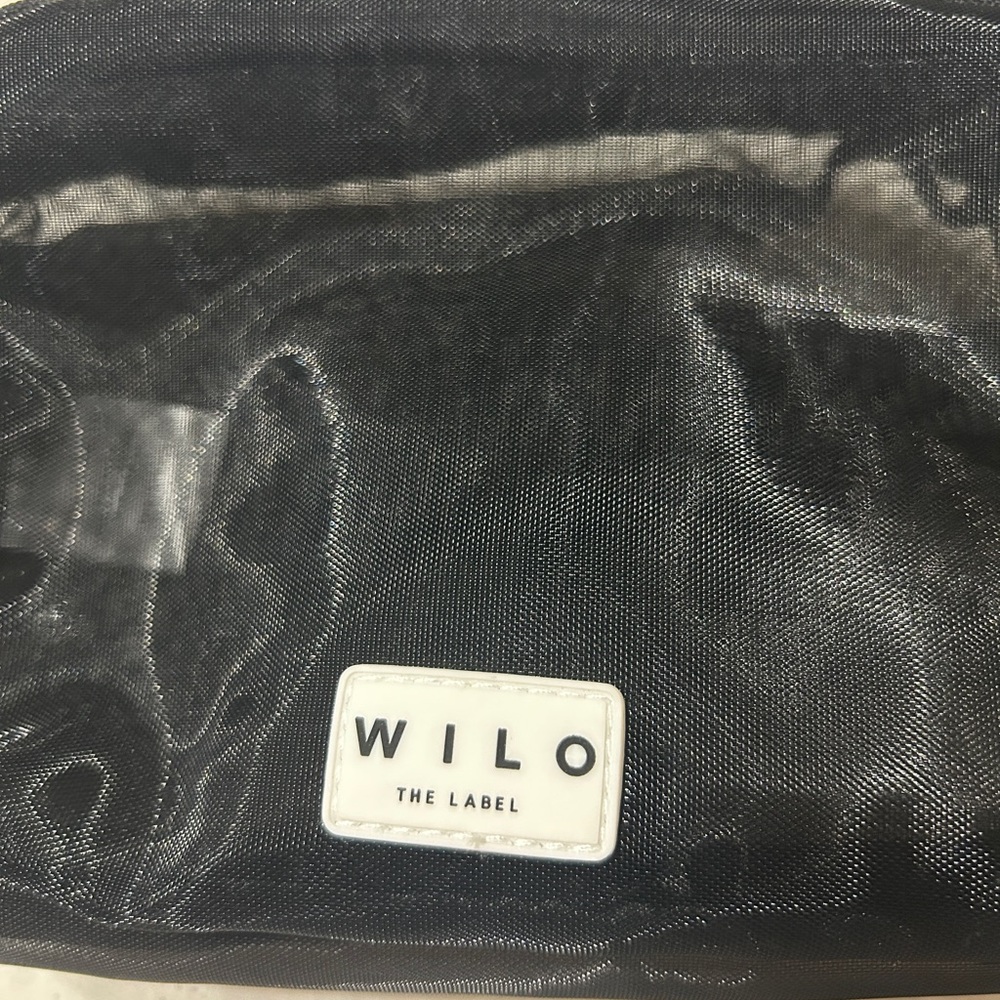 Wilo The Label Black Sheer Mesh Belt Bag Crossbody Fanny Pack - Stadium Approved - Picture 2 of 5